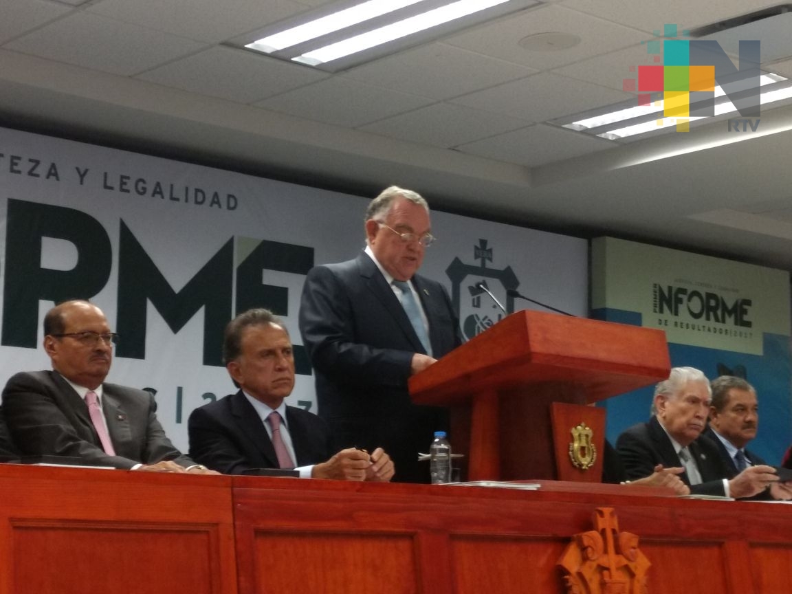 Presenta el presidente del TSJ de Veracruz su primer informe de labores