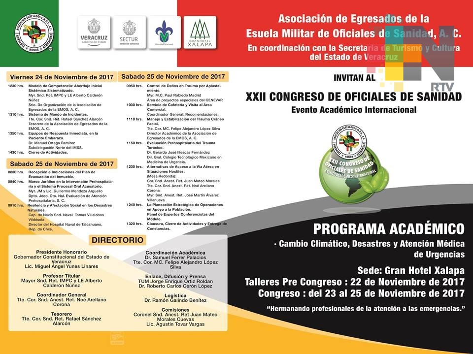 En Xalapa realizarán XXII Congreso Internacional de Oficiales de Sanidad