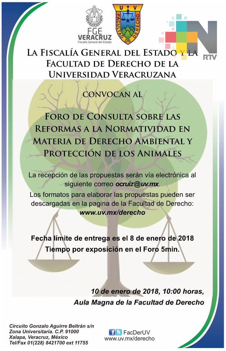 Organizan FGE y UV Foro de Consulta para reformar Normatividad en Materia de Derecho Ambiental y Protección de los Animales