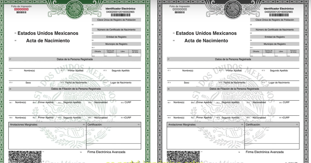 El acta de nacimiento en línea garantiza la identidad jurídica de las y los mexicanos