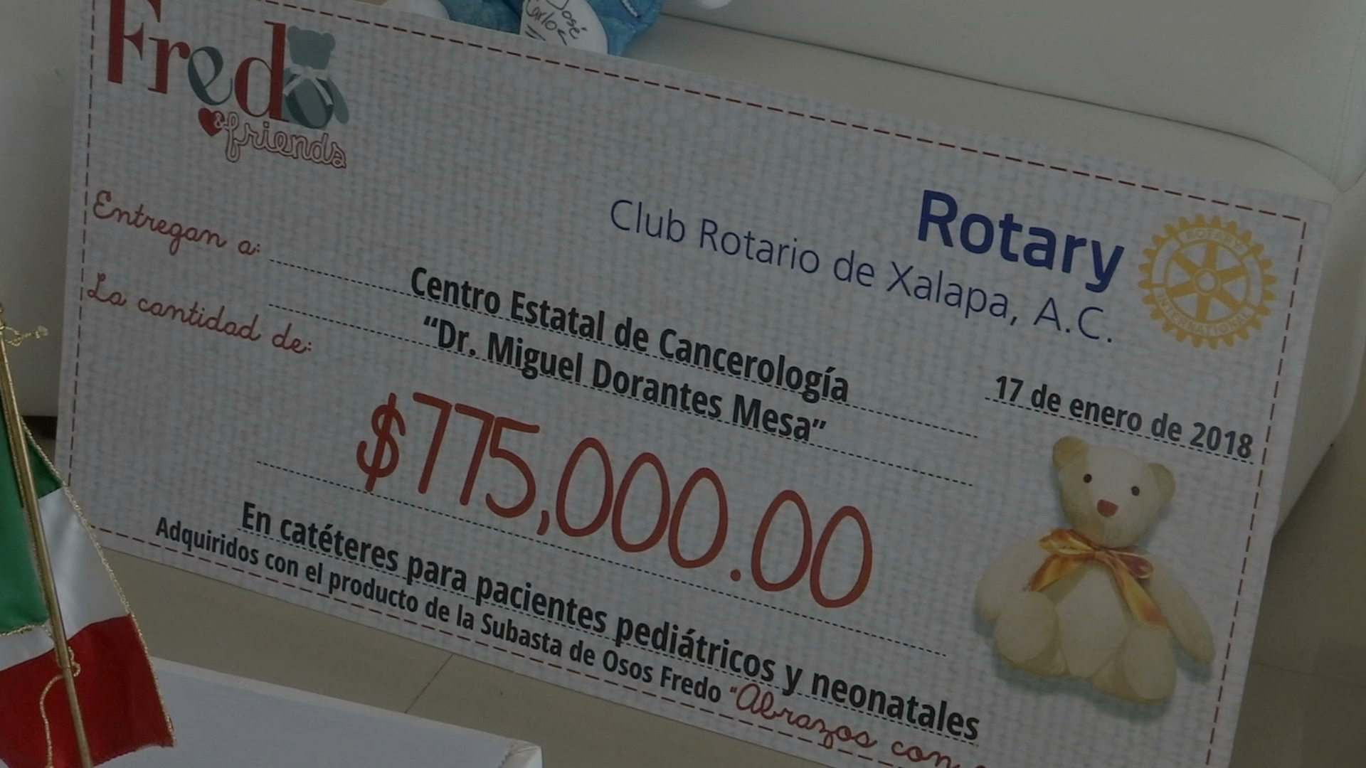 Recibe Cecan recursos recaudados en subasta de osos “Fredo”