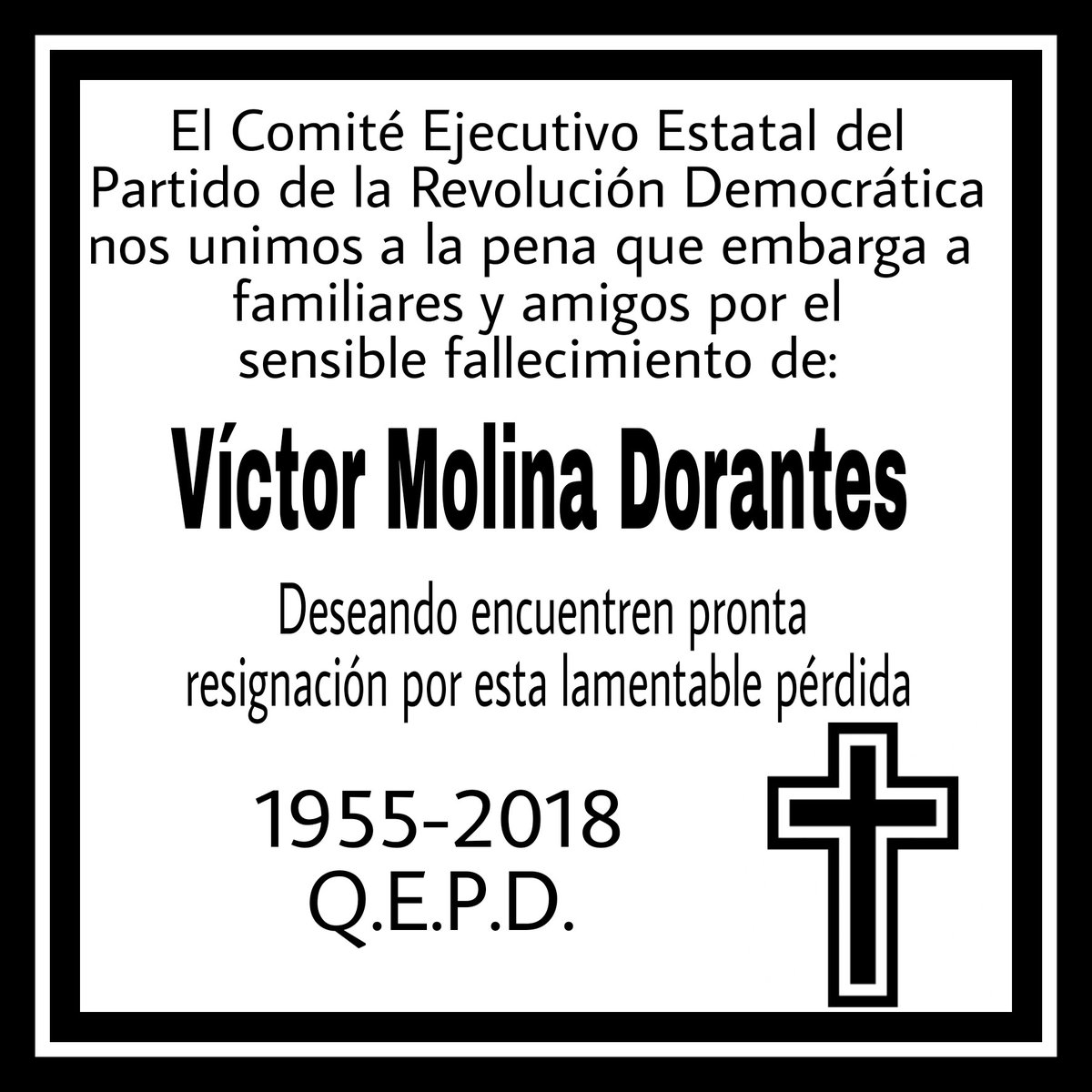Pide PRD que se aclare asesinato de Víctor Molina Dorantes