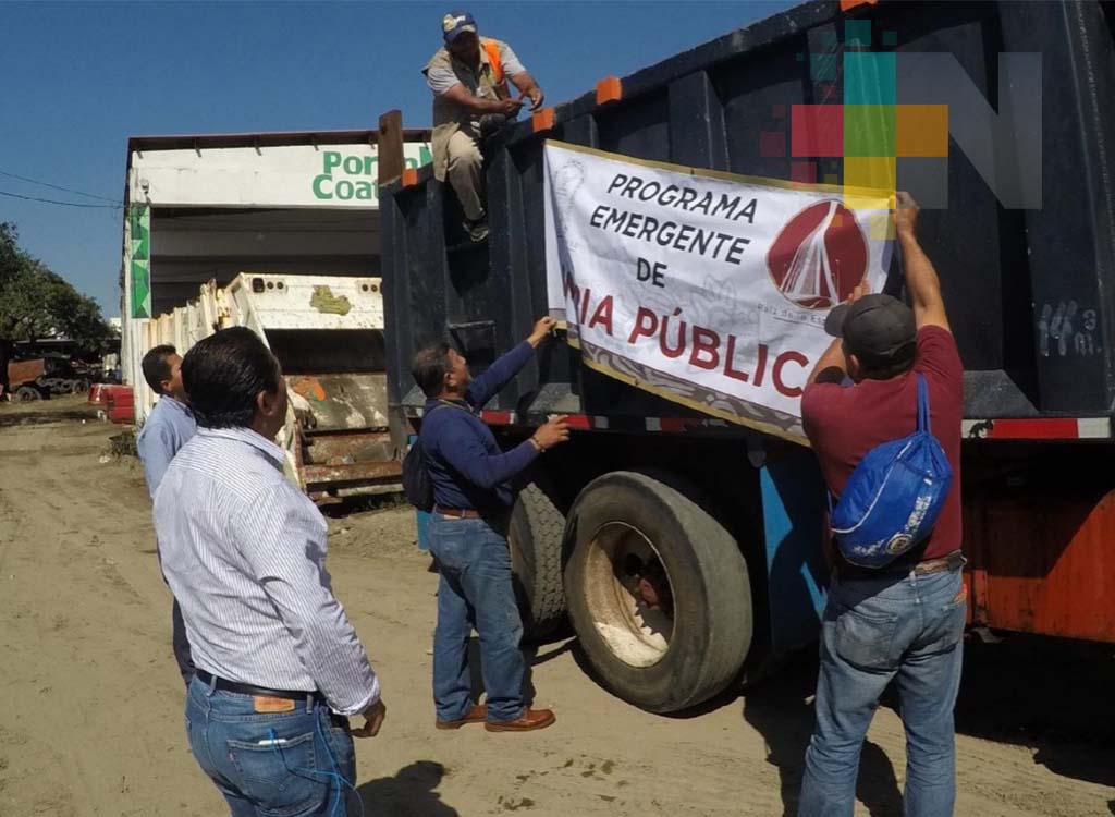 Ponen en marcha «Programa emergente de limpia pública» en Coatzacoalcos