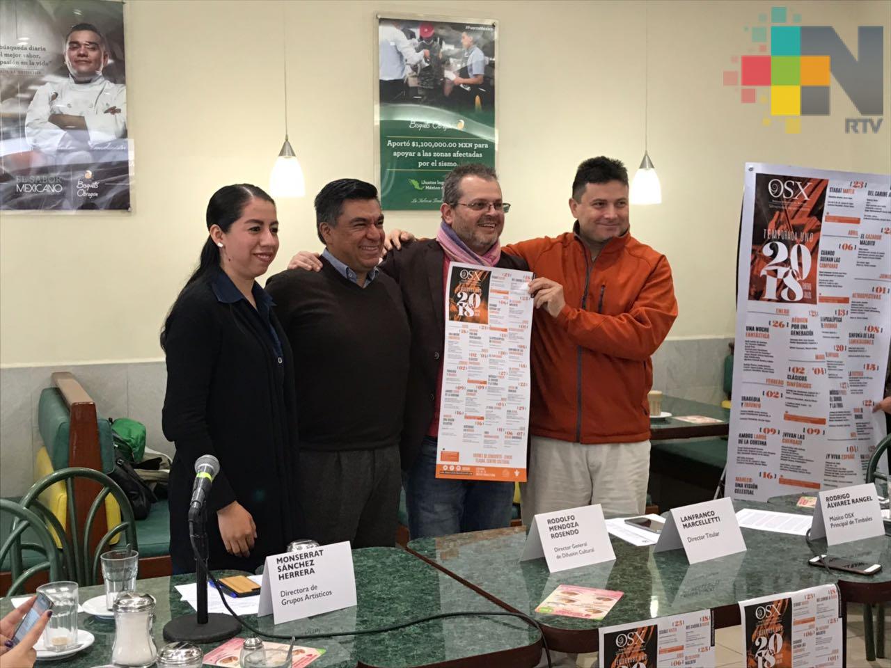 OSX anuncia su primera temporada de conciertos para 2018