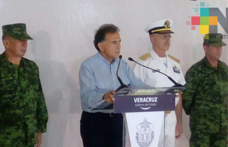 Anuncia gobernador de Veracruz disminución delictiva en zona sur