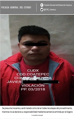 Juez legaliza detención de sujeto acusado de violación, en Coatepec