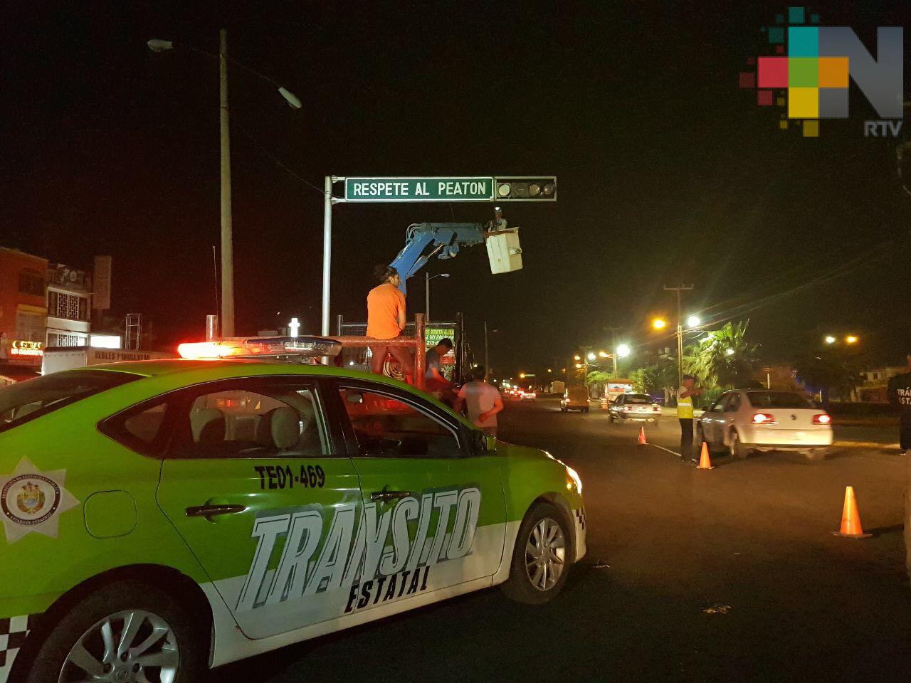 Se mantiene la reparación integral del sistema de semaforización de Coatzacoalcos