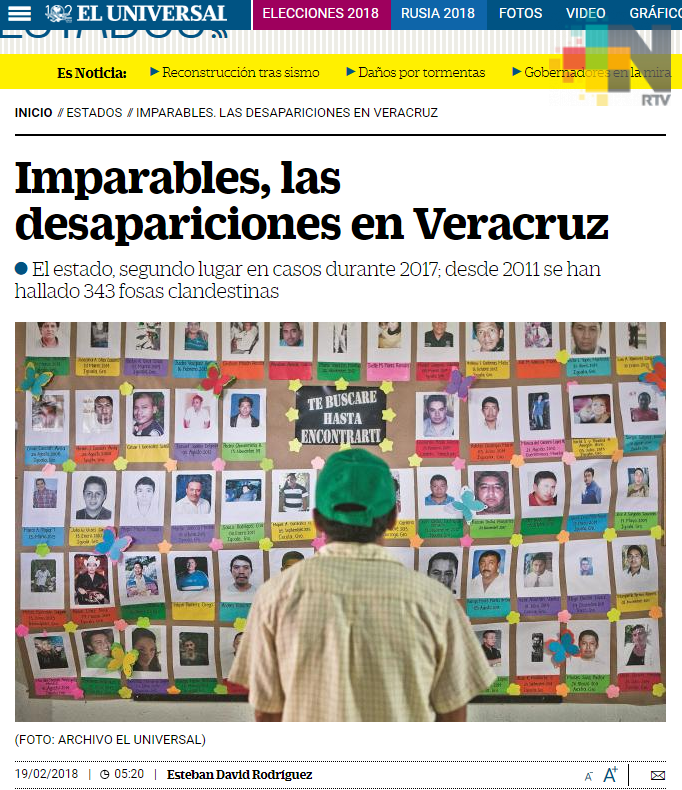 Falsas, cifras publicadas en El Universal por desapariciones atribuidas a administración de Miguel Ángel Yunes