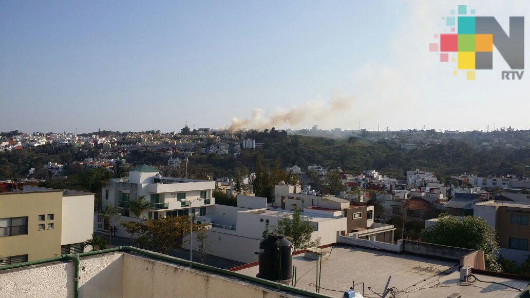 Sofocan incendio de pastizal en Xalapa