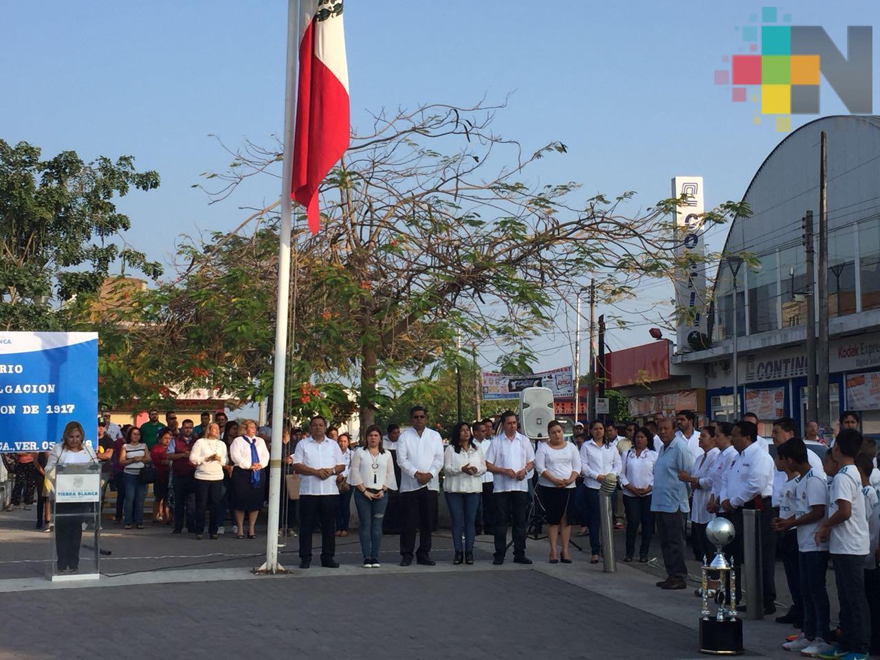 Conmemoran el aniversario de la Constitución en Tierra Blanca