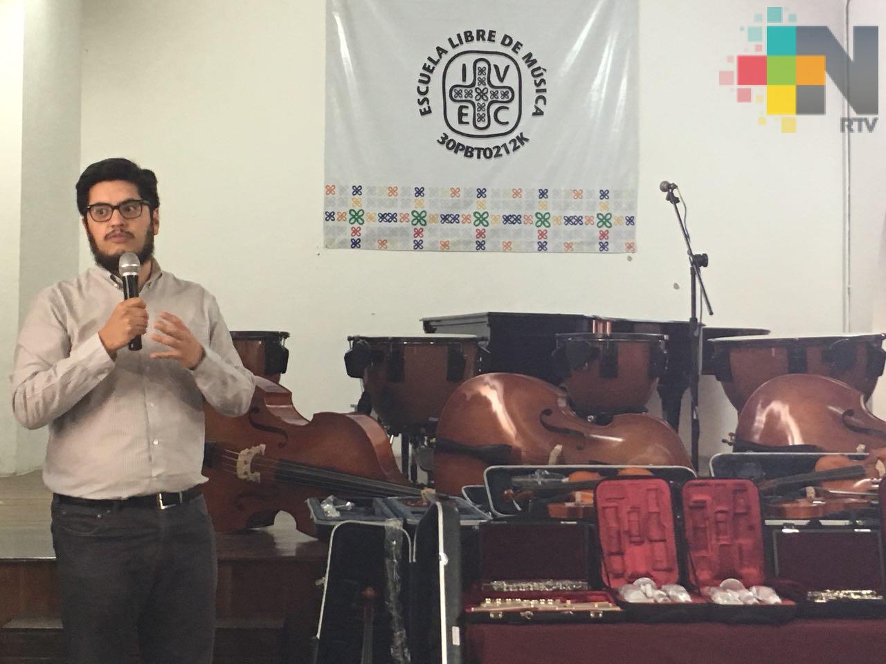 Escuela Libre de Música del Ivec cuenta con nuevos instrumentos musicales