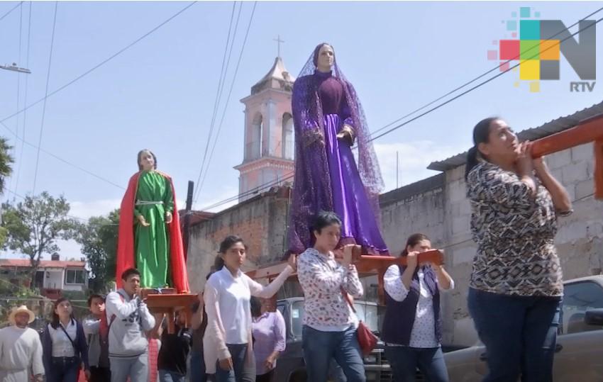 Realizan viacrucis en Banderilla como parte del Viernes Santo