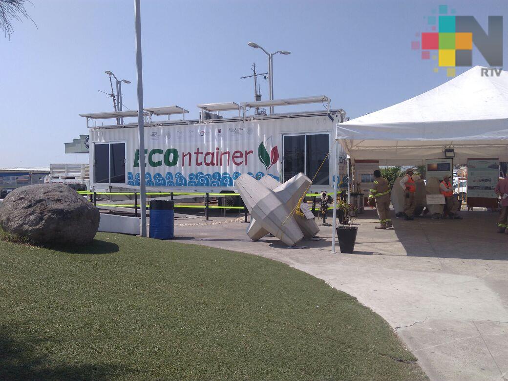 Plaza Banderas de Boca del Río albergará el aula audiovisual Econtainer