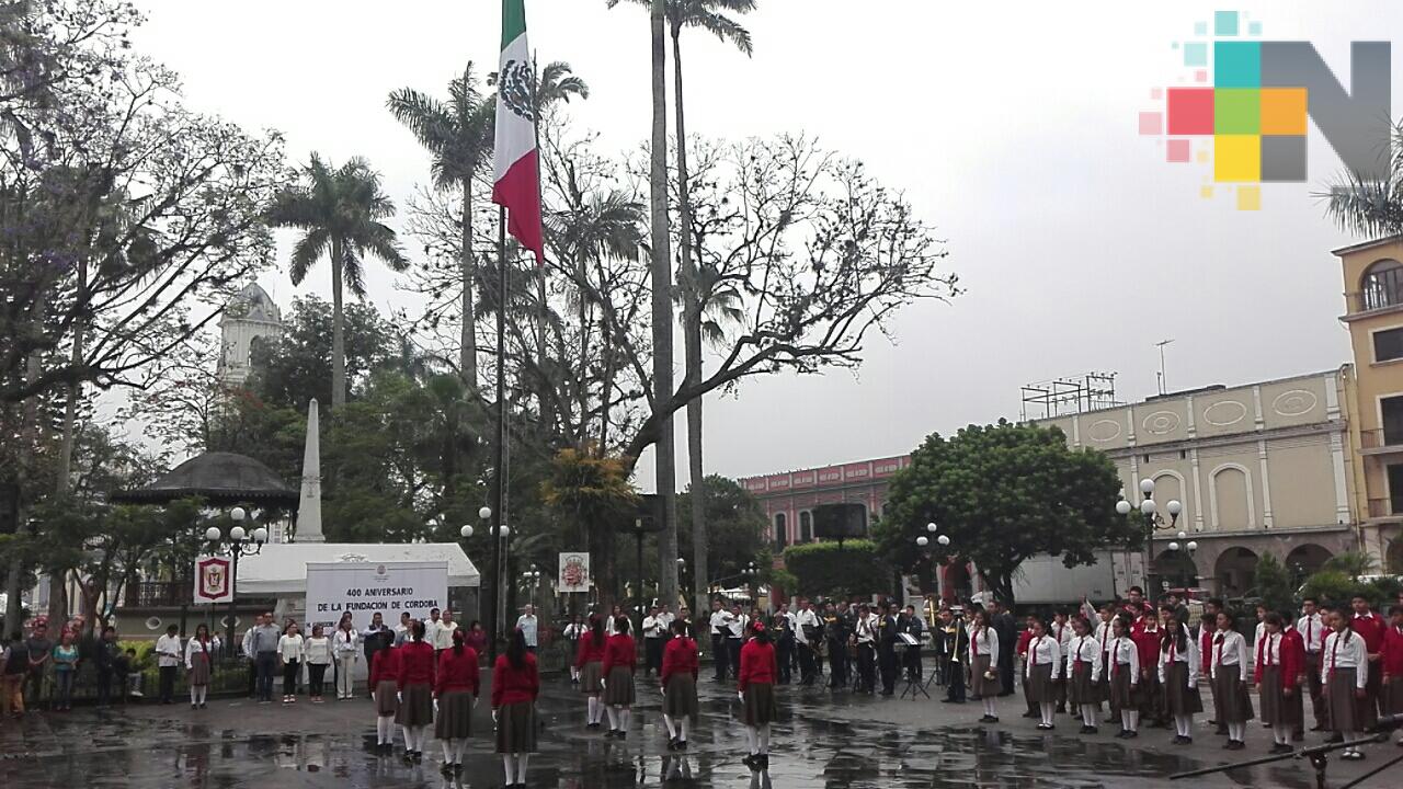Realizan acto cívico por el aniversario de la fundación de Córdoba