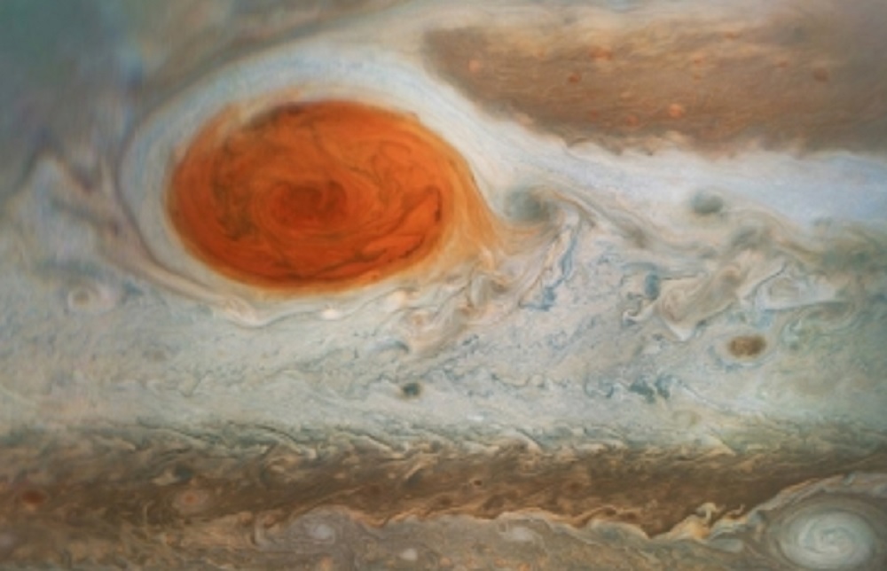 NASA publica nueva imagen de la gran mancha roja de Júpiter