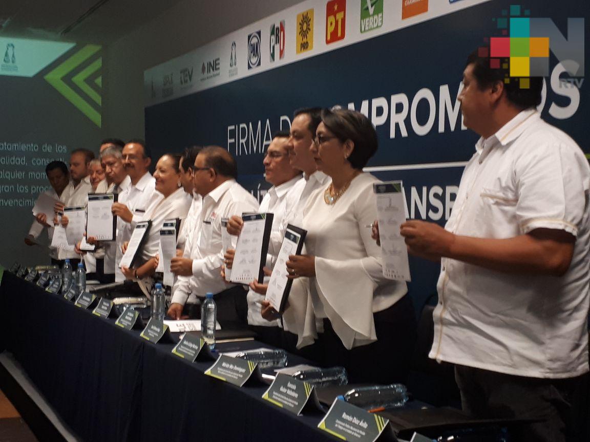 Firman representantes de los partidos políticos 10 compromisos por la transparencia en Veracruz