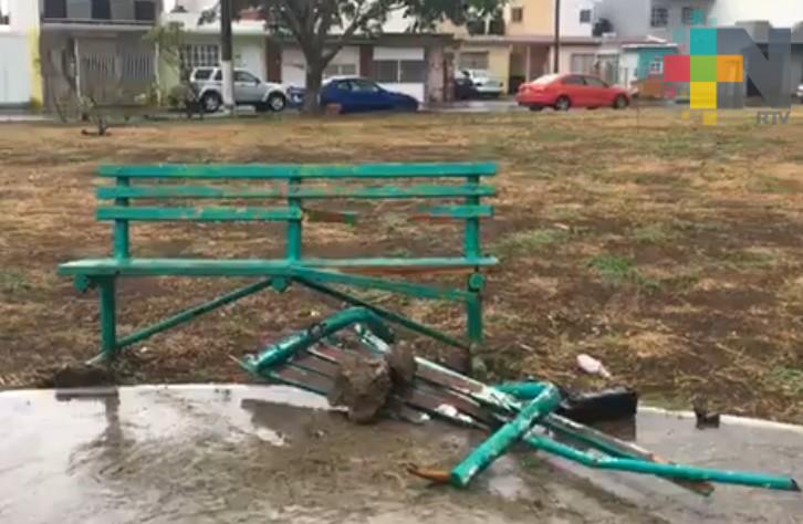Rayo ocasiona daños en parque El Honguito de Veracruz