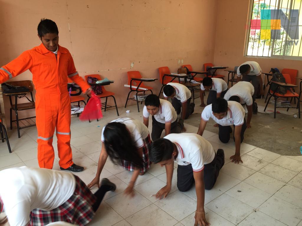 Realizan simulacros en centros de telebachillerato de la zona Tuxpan