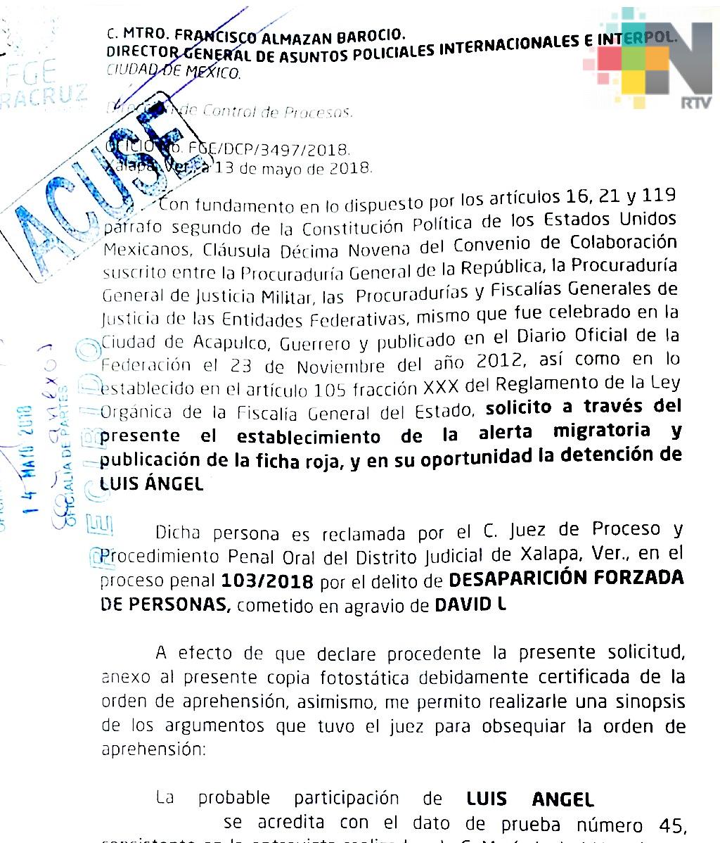 Solicita FGE Alerta Migratoria y Ficha Roja contra ex Fiscal Luis Ángel ‘N’