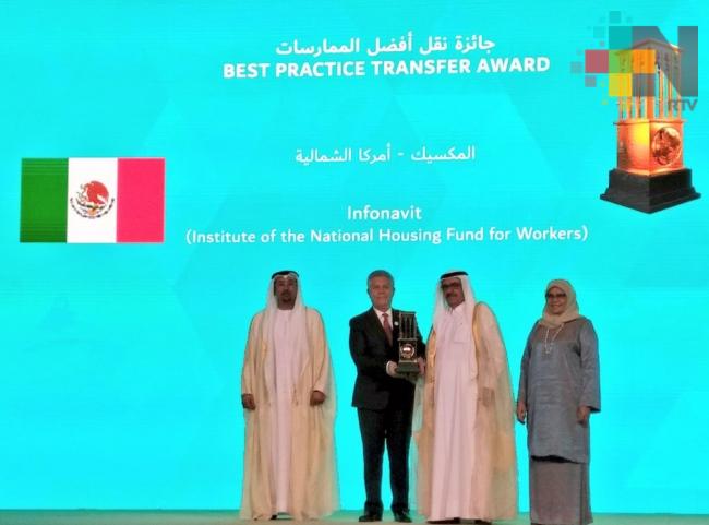 México recibe Premio Dubái de ONU-Hábitat a través del Infonavit