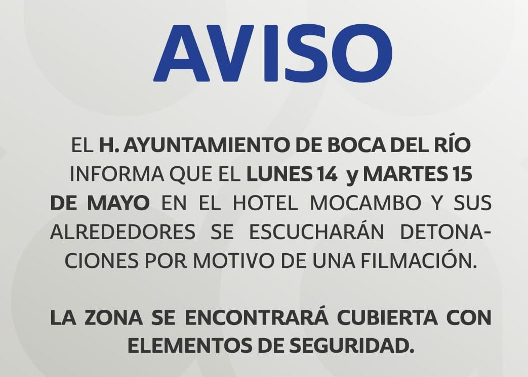 Por filmación harán detonaciones en Boca del Río