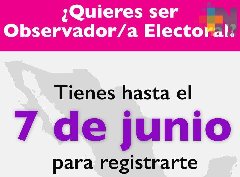 Amplían plazo hasta el 7 de junio para participar como Observador Electoral: INE