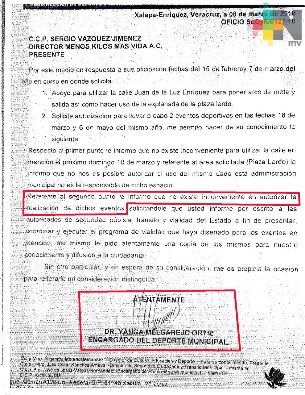 Gobierno del Estado no es responsable de otorgar permisos para eventos deportivos en Xalapa; es atribución del Ayuntamiento