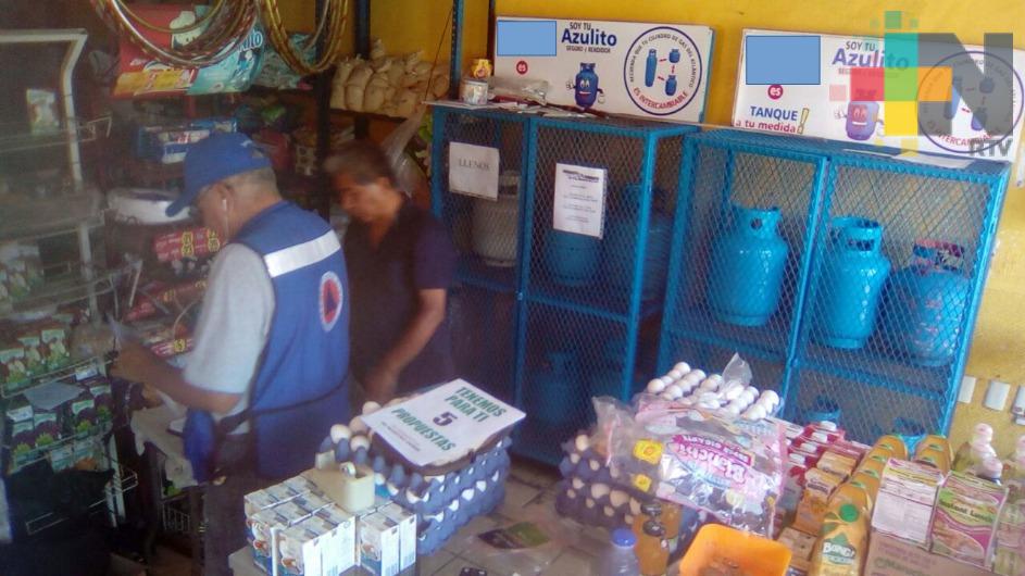 Supervisan venta de tanques de gas en tiendas de Córdoba