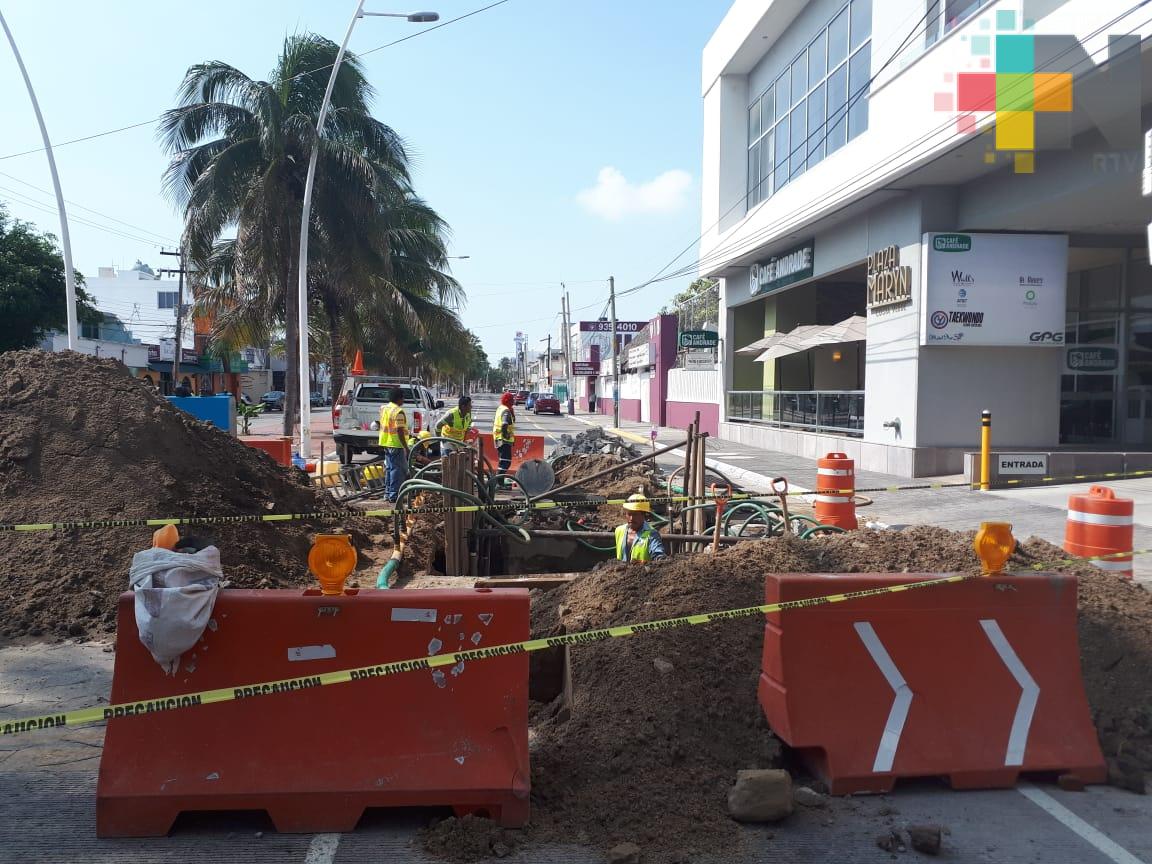 Reparan hundimiento en la calzada Costa Verde de Boca del Río