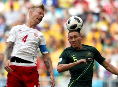 Selecciones de Dinamarca y Australia empatan 1-1 en Rusia 2018