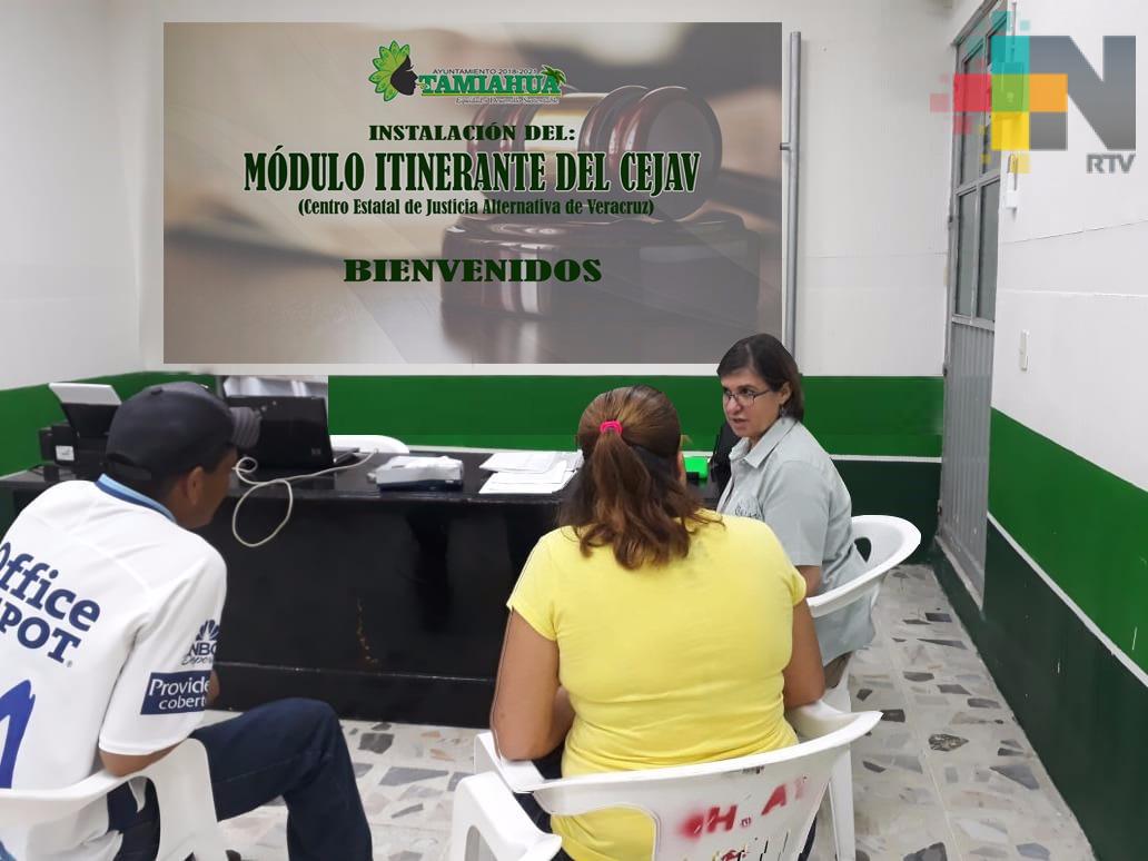 Llevan módulo itinerante del Centro Estatal de Justicia Alternativa de Veracruz a Tamiahua