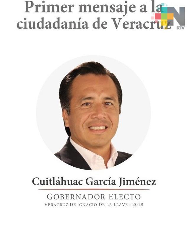 Este domingo Cuitláhuac García dará su primer mensaje como gobernador electo