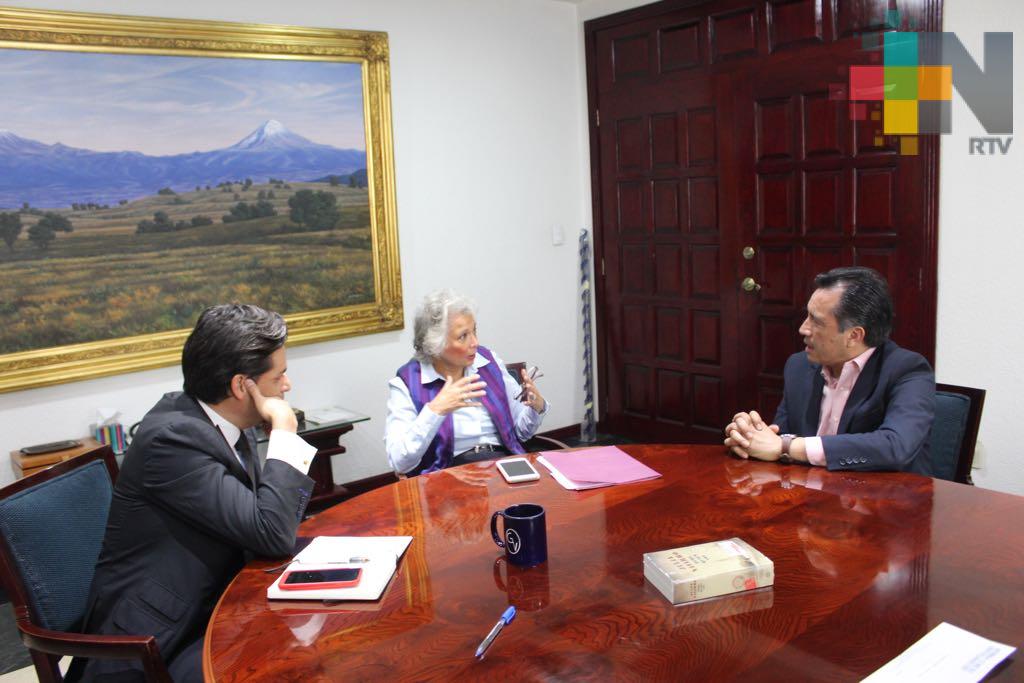Se reúne Cuitláhuac con Olga Sánchez Cordero, Secretaria de Gobernación de AMLO