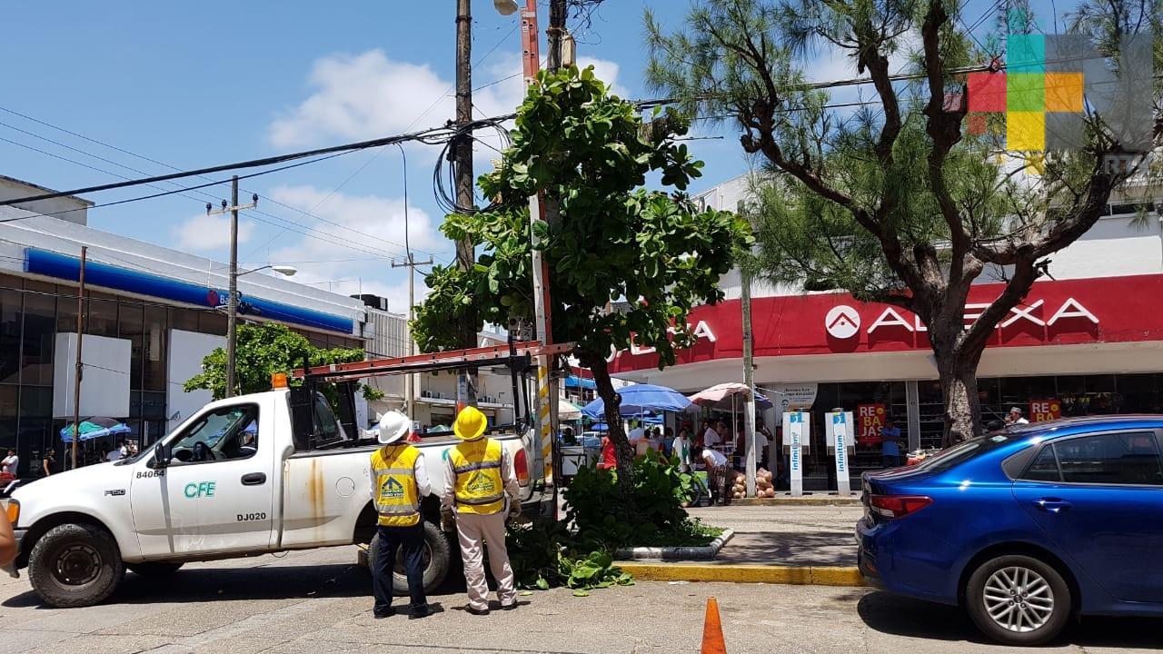Continúa CFE retiro de tomas clandestinas en el centro de Coatzacoalcos