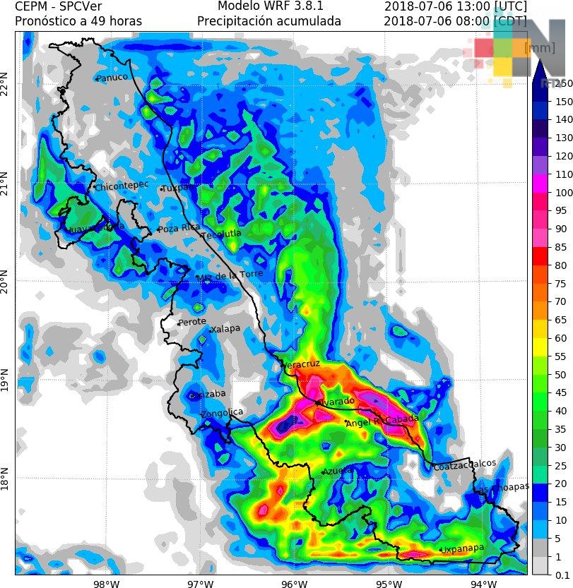 Aumentará potencial para lluvias y tormentas en Veracruz