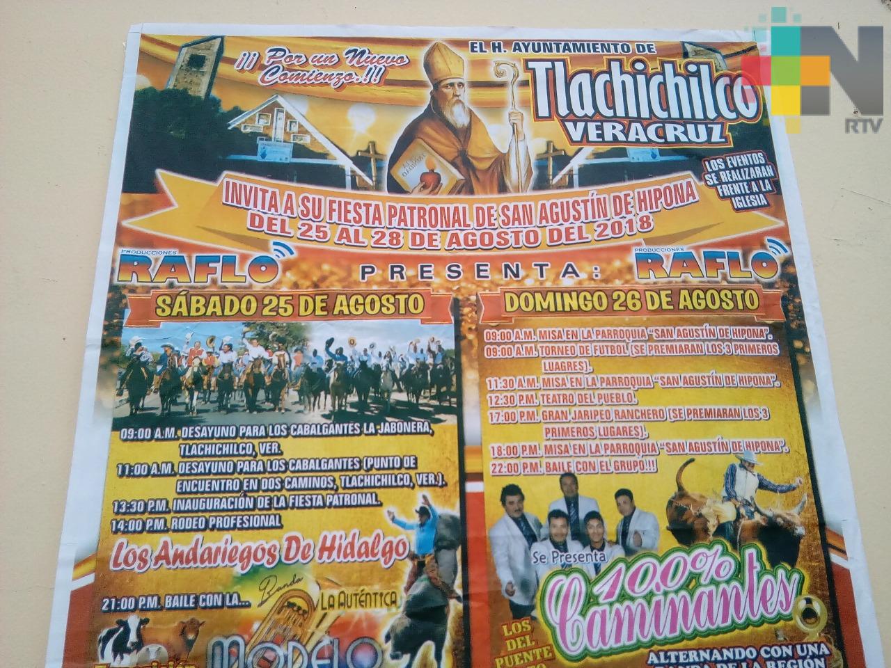 Del 25 al 28 de agosto festejarán a San Agustín de Hipona en Tlachichilco