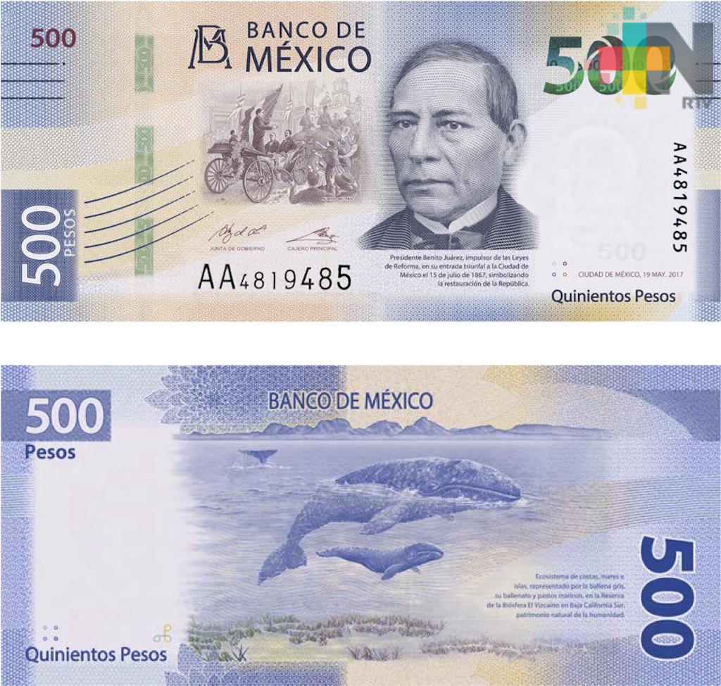Nueva familia de billetes y puesta en circulación de la primera denominación: 500 pesos