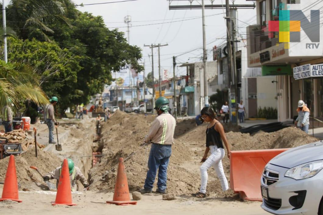 Rehabilitación lleva 65% de avance de la avenida Urano de Boca del Río