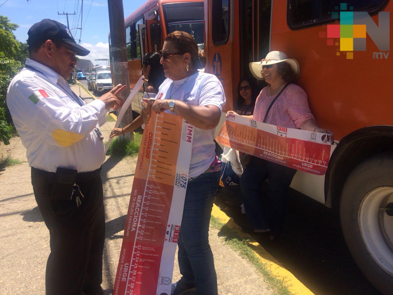 Instalan violentómetro en unidades de Transporte Público en Coatza