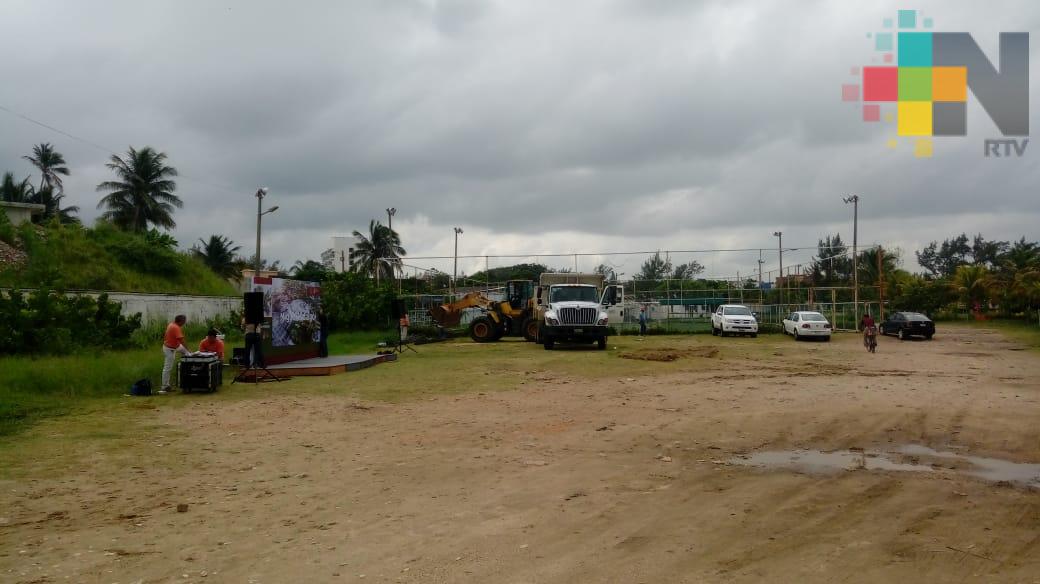 Inician obra del parque central Miguel Hidalgo en Coatzacoalcos