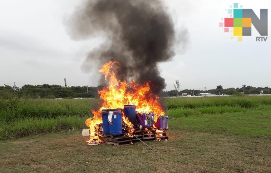 Incineran más de 90 kilos de estupefacientes en Veracruz
