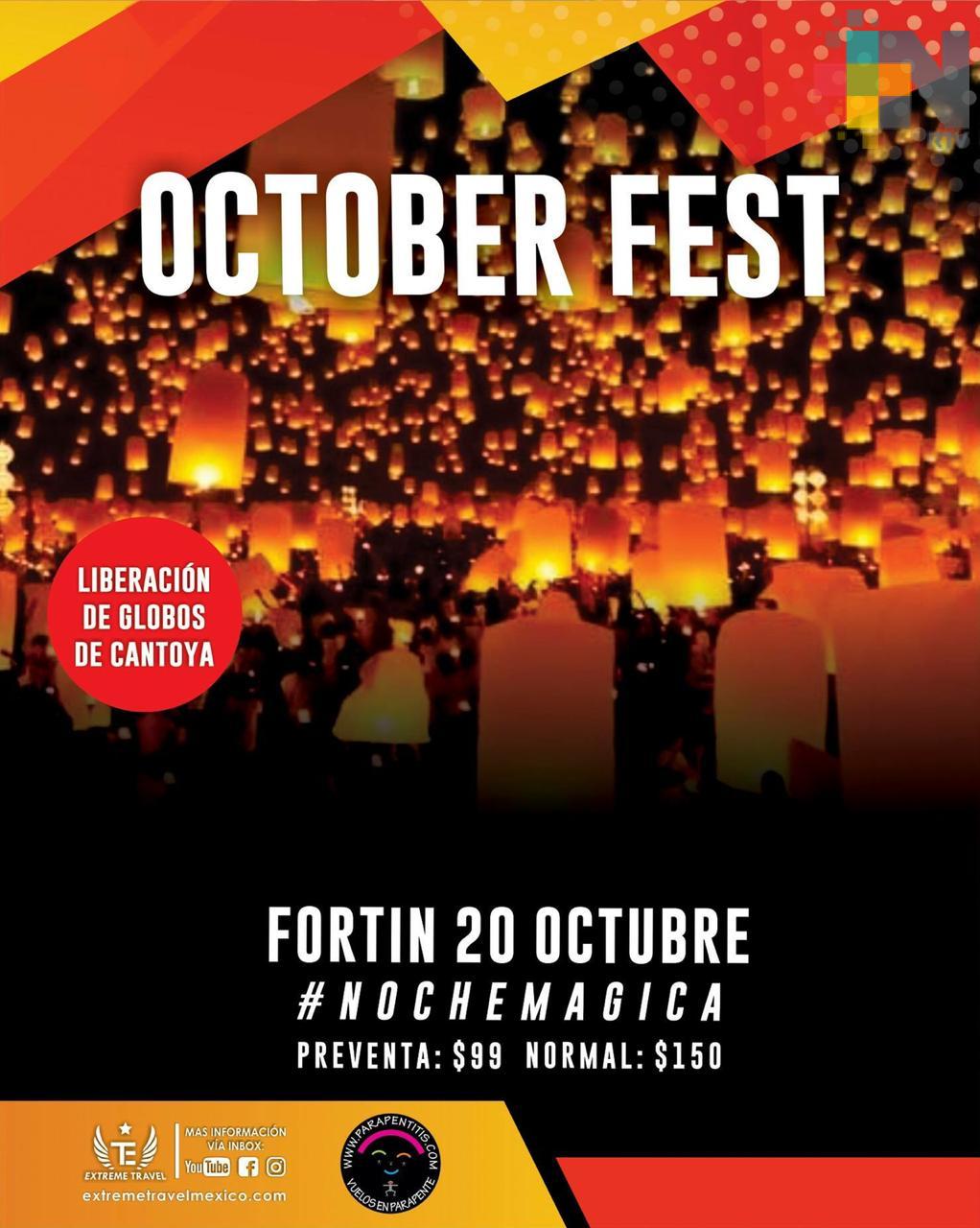 Celebrarán en Fortín el primer «Octoberfest» con la liberación de globos de Cantoya