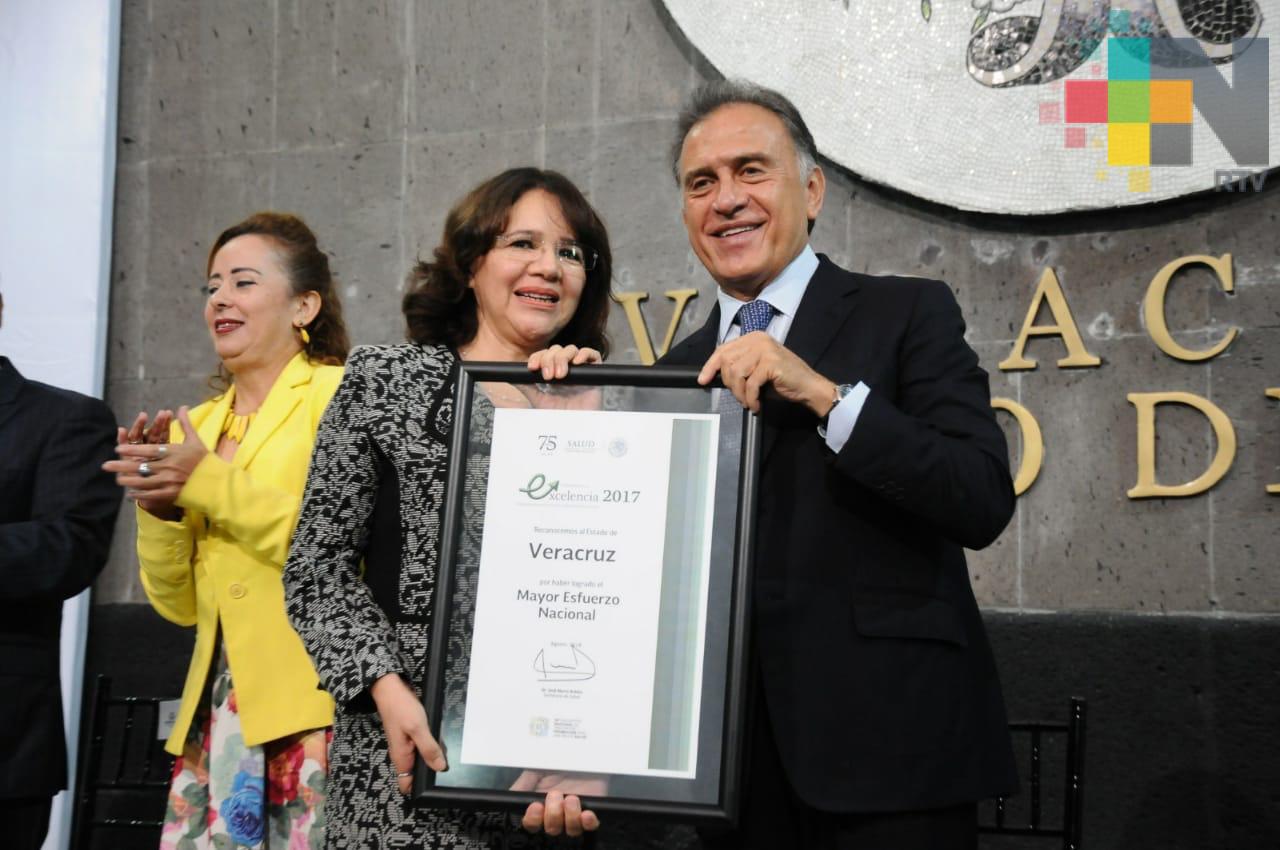 Recibe Veracruz el primer lugar al Máximo Esfuerzo a Nivel Nacional en salud
