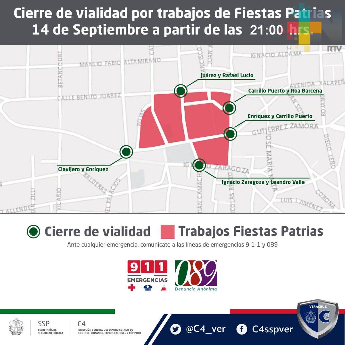 Cierre de calles en Xalapa por fiestas patrias
