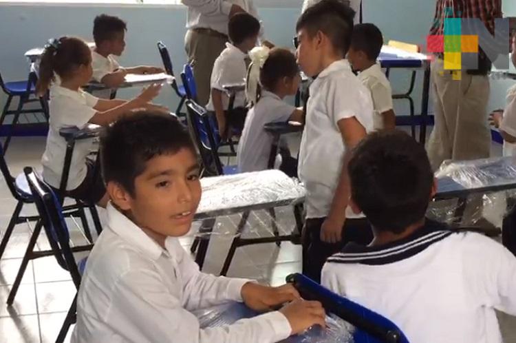 Inauguran espacio educativo en escuela primaria de Tres Valles