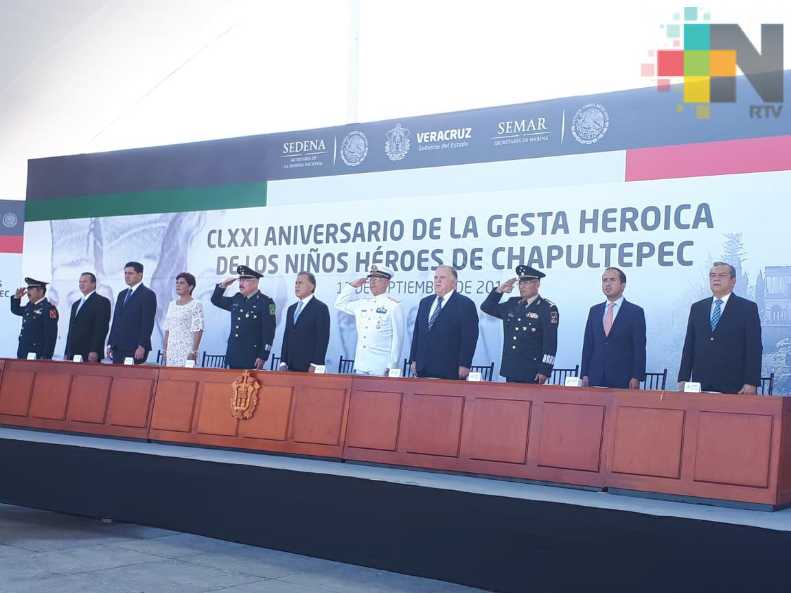 Gobernador Yunes encabeza ceremonia de la Gesta Heroica de los Niños Héroes