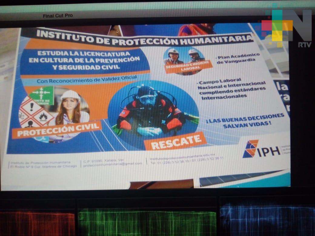 Instituto de Protección Humanitaria imparte licenciatura en prevención y seguridad civil