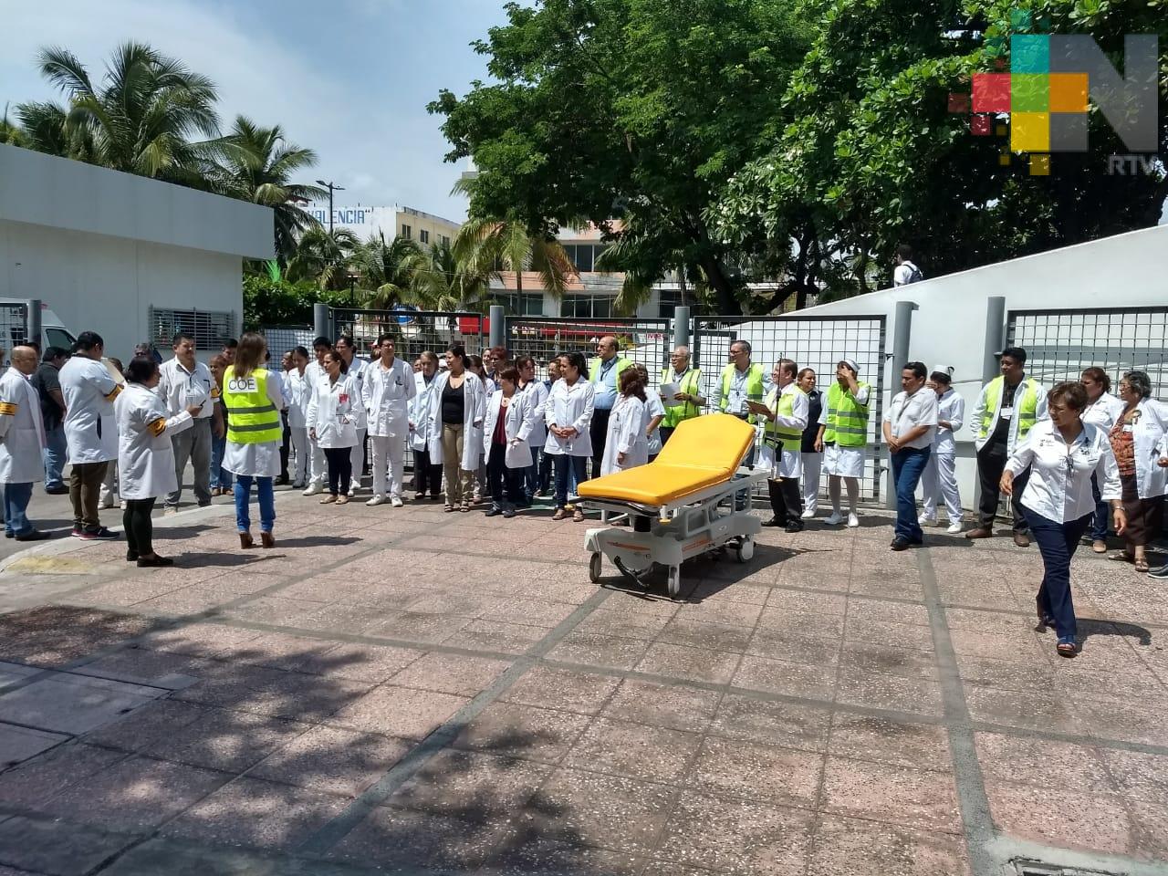 Hospital de Alta Especialidad de Veracruz realizó simulacro de sismo y evacuación del personal