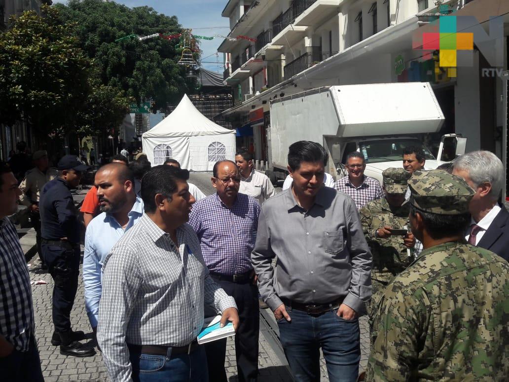 Durante la tarde supervisaron filtros de seguridad en primer cuadro de Xalapa