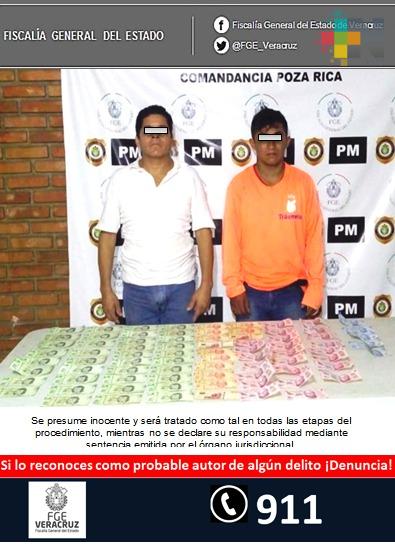 Detiene Policía Ministerial a dos probables extorsionadores en Poza Rica, Fiscalía Regional obtiene imputaciones
